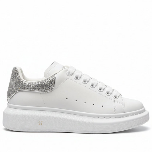 Alexander McQueen Oversized "White-Silver Glitter"