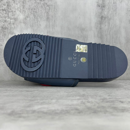 Gucci Slides "Navy Blue-Red"