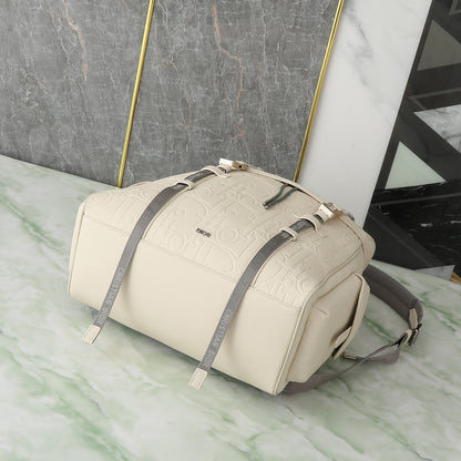 Dior Hit The Road Backpack with Flap "Dior Gravity Leather and Beige Grained Calfskin"