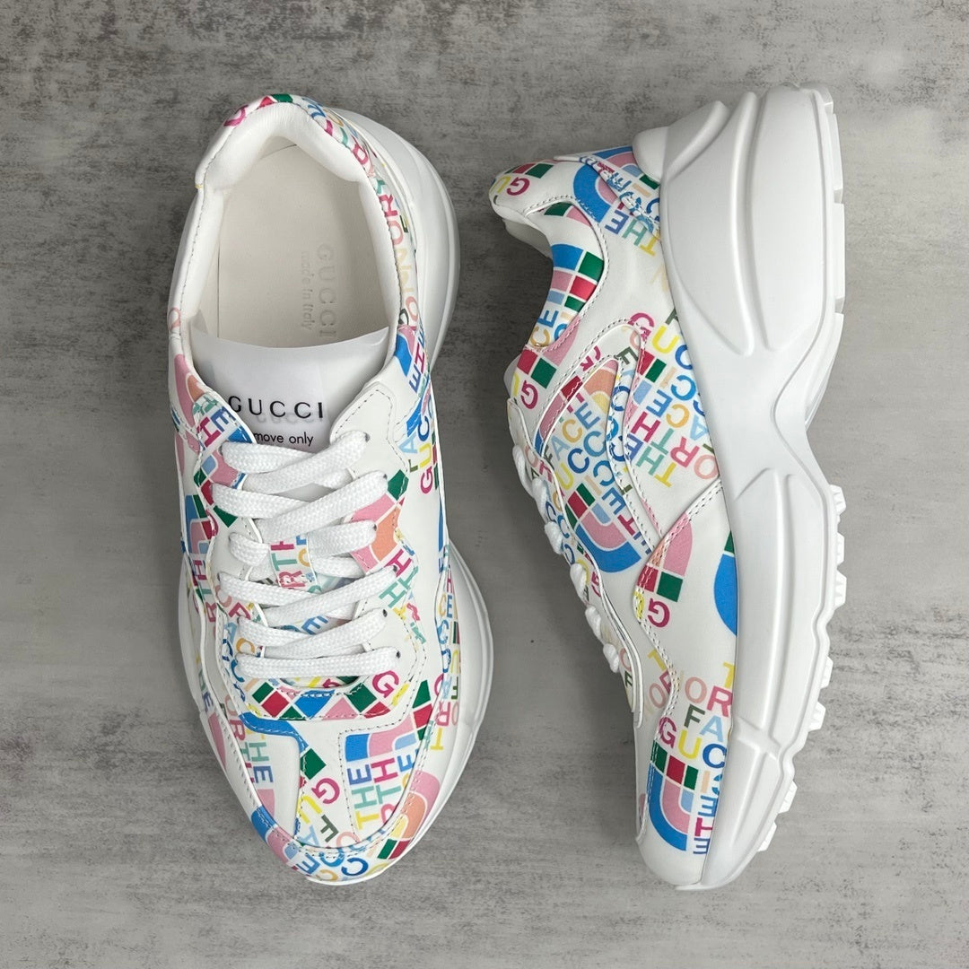 Gucci x The North Face Rhyton "White-Multicolour All Over Logo"