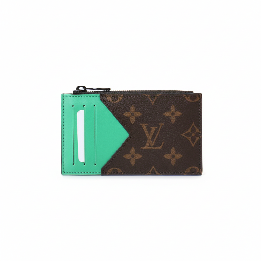 Louis Vuitton Coin Card Holder "Monogram Macassar Canvas"