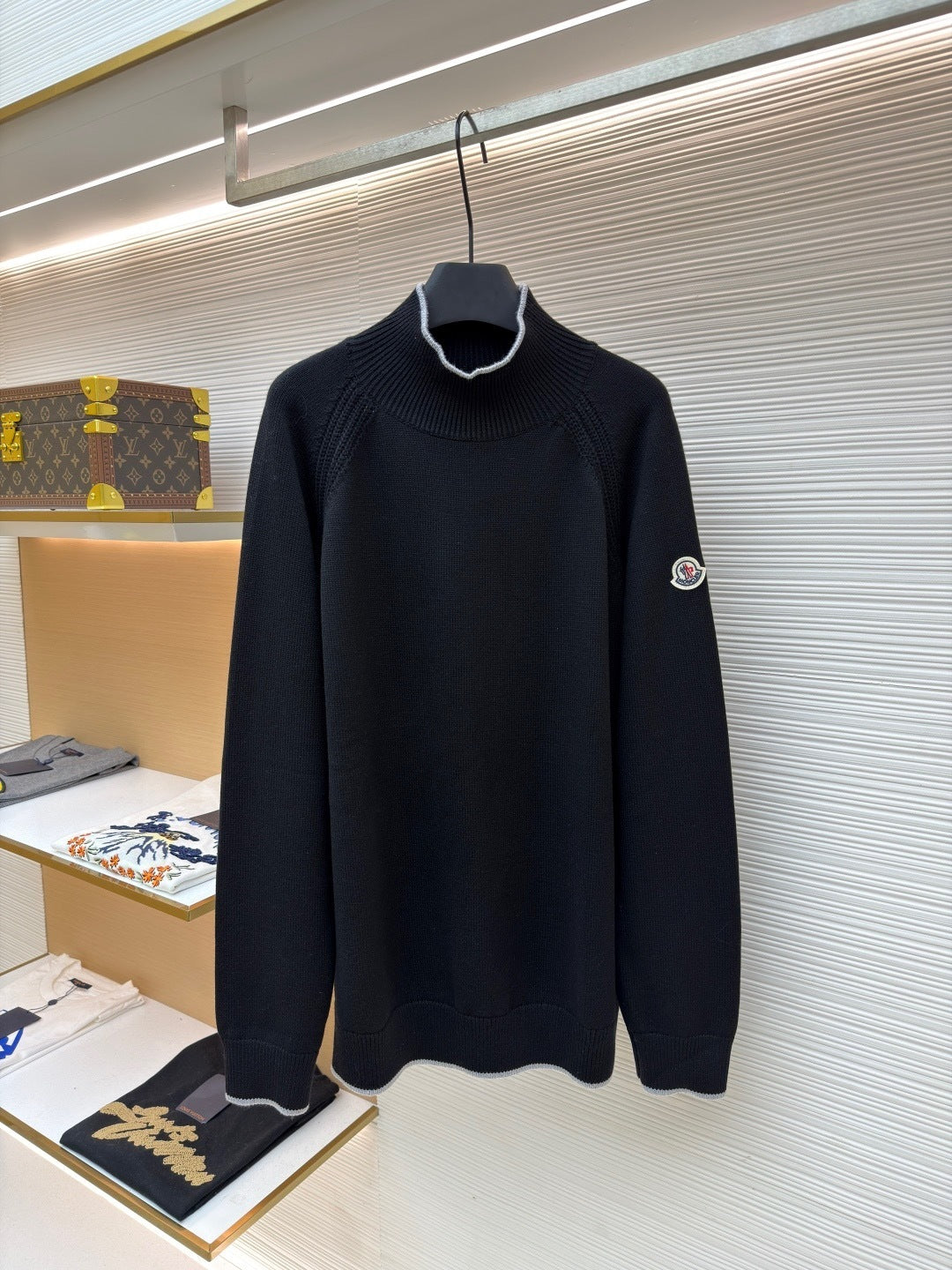 Moncler Alpaca & Wool Blend Turtleneck Sweater "Black"