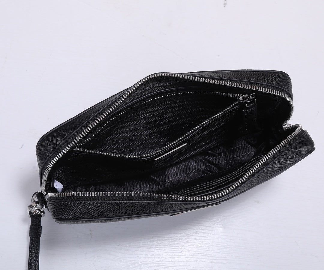 Prada Saffiano Leather Clutch "Black"
