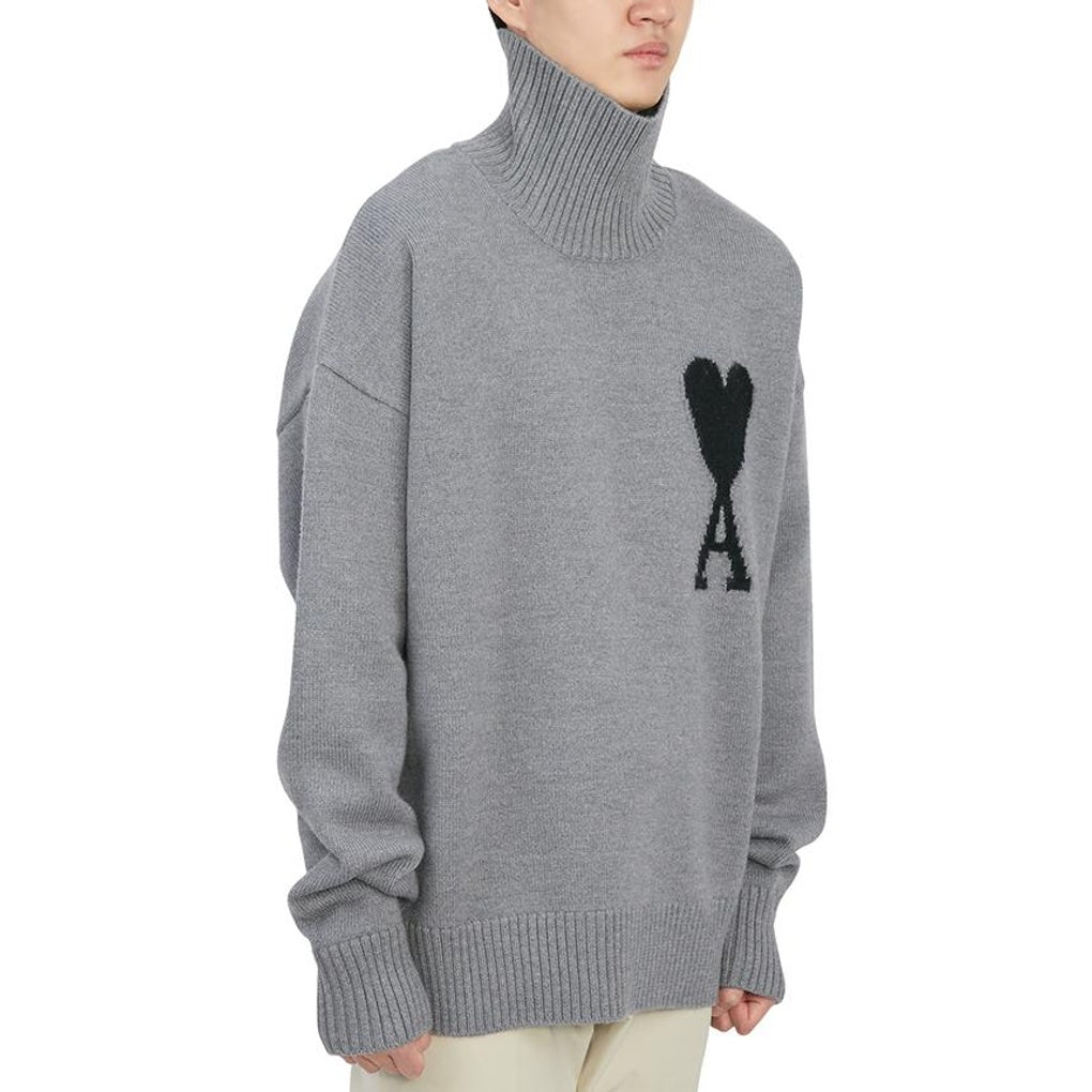 AMI Paris Ami De Coeur Turtleneck Sweater "Grey"