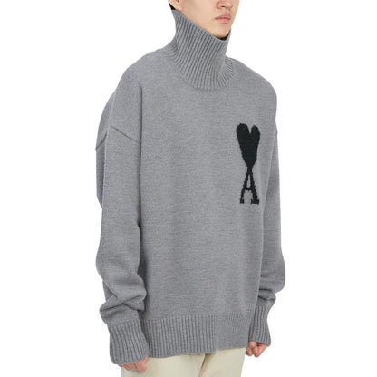 AMI Paris Ami De Coeur Turtleneck Sweater "Grey"