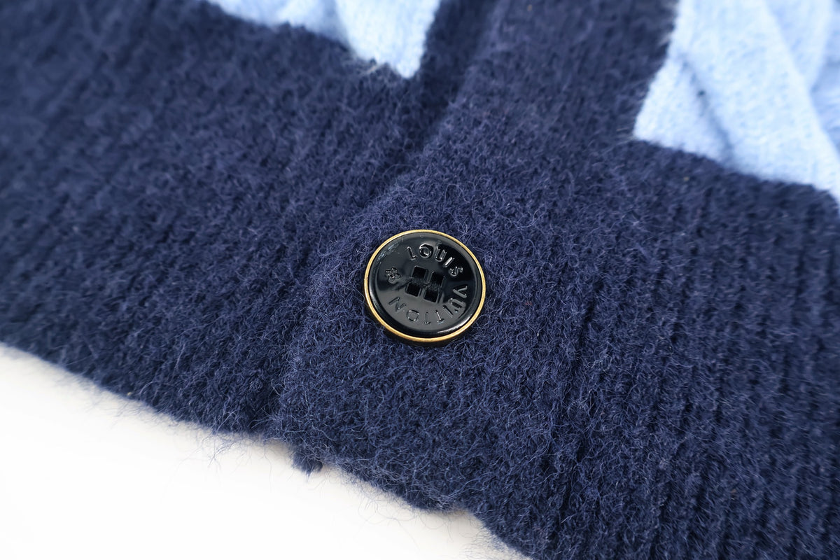 Louis Vuitton Cable-Knit Shirt Cardigan "Pale Blue"
