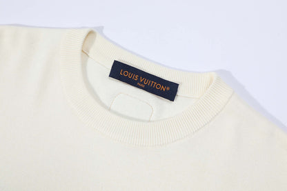 Louis Vuitton VVN Patch Short-Sleeved Cotton Crewneck "White"