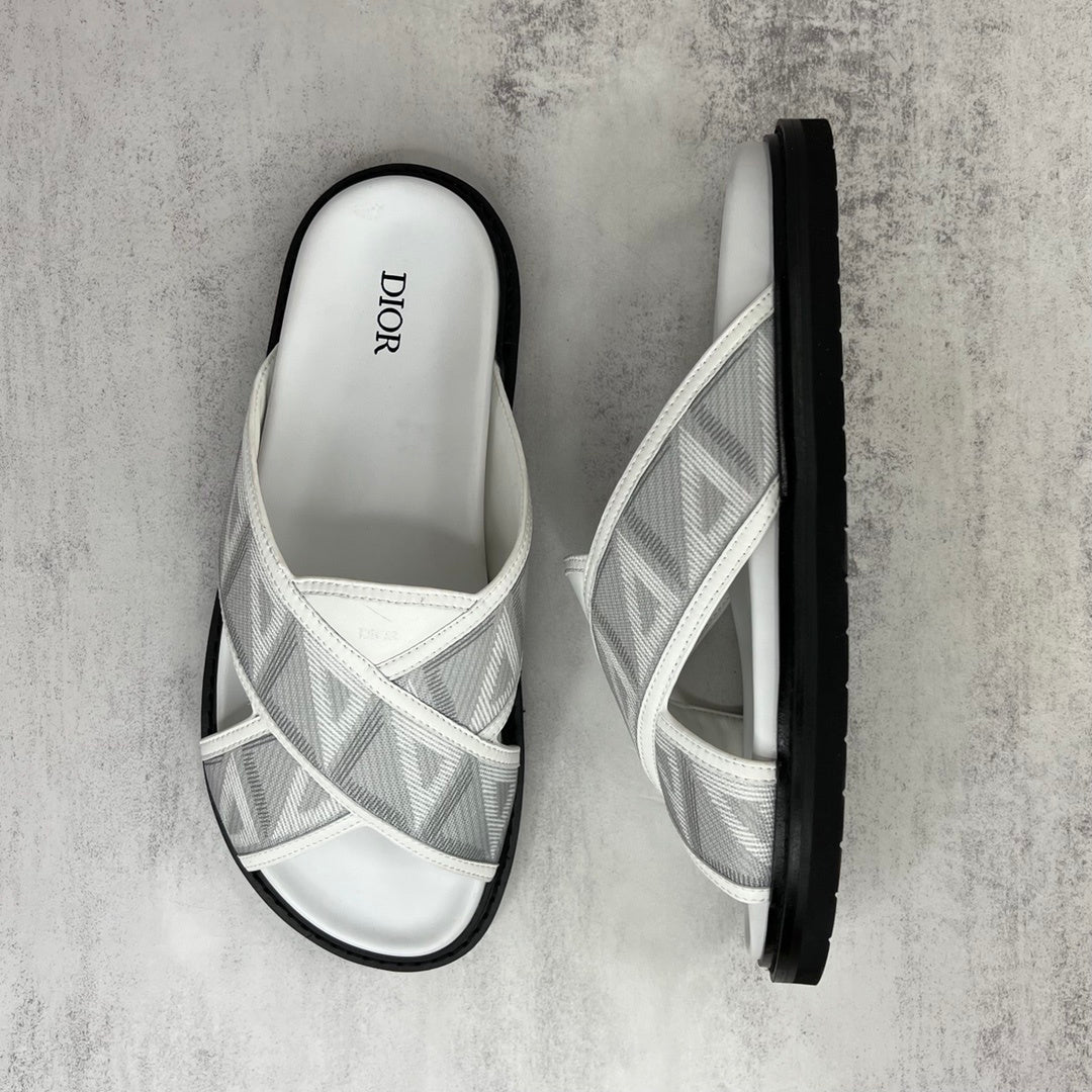Dior CD Diamonds Slides "White-Grey-Black"