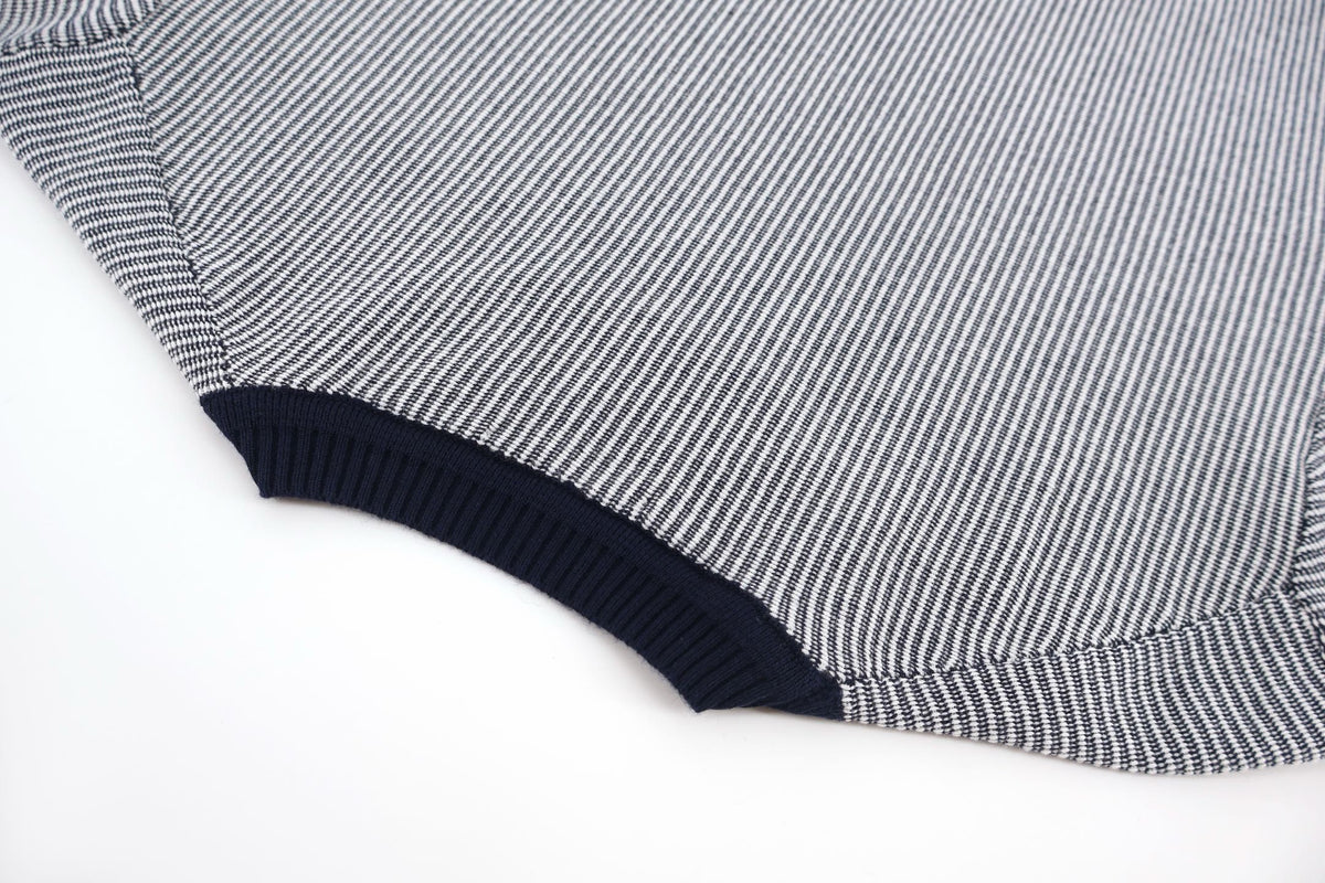 Moncler Leather Logo Cotton Sweater "Navy"