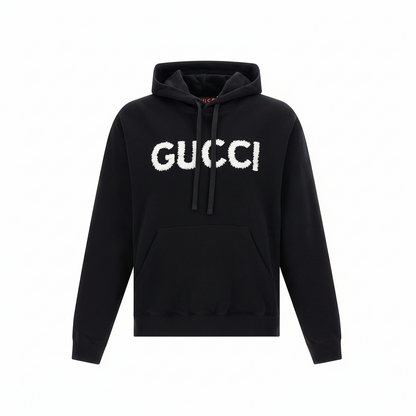 Gucci Embroidered Logo Hoodie "Black"
