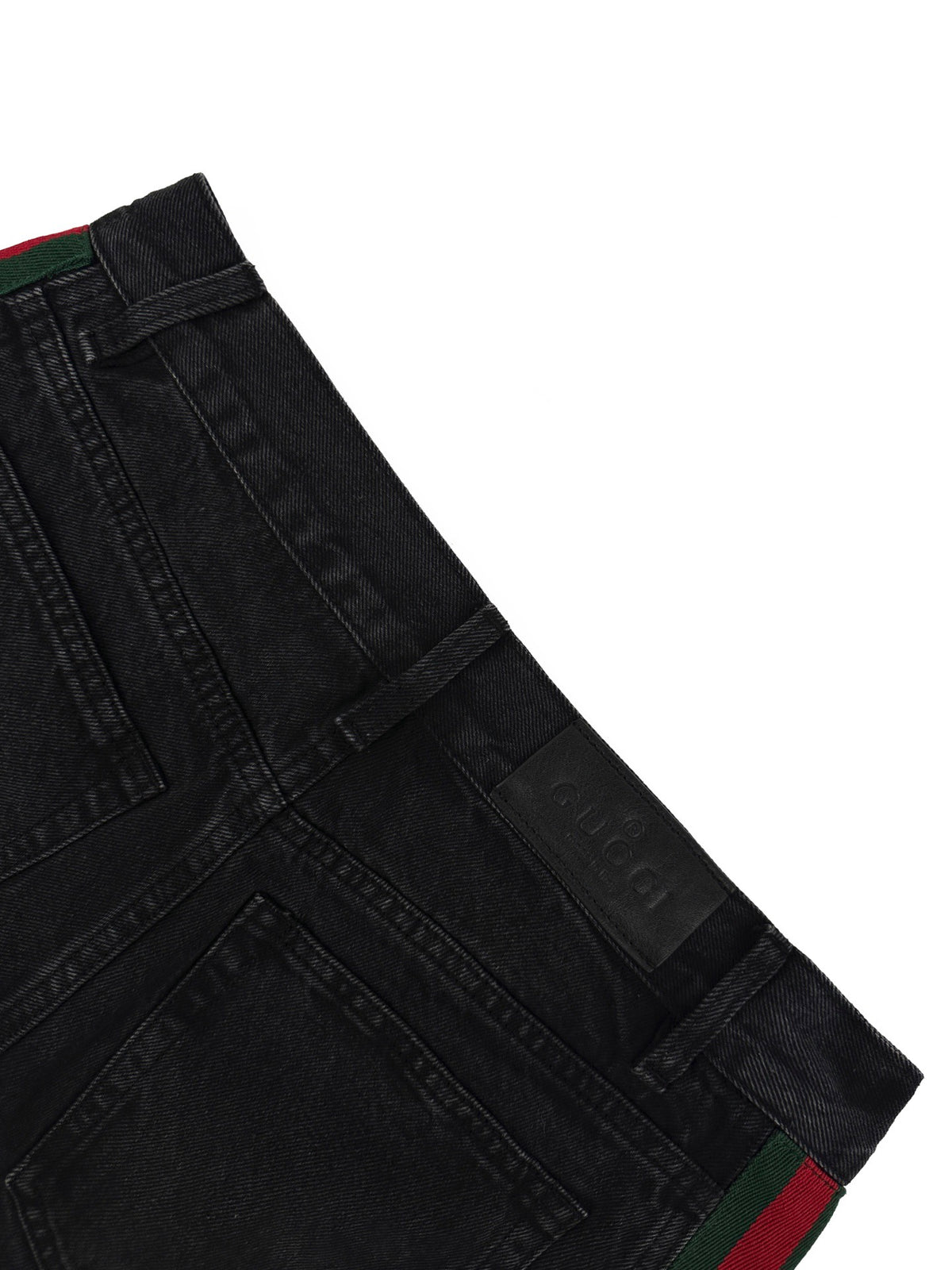 Gucci Cotton Denim Pants with Web Insert