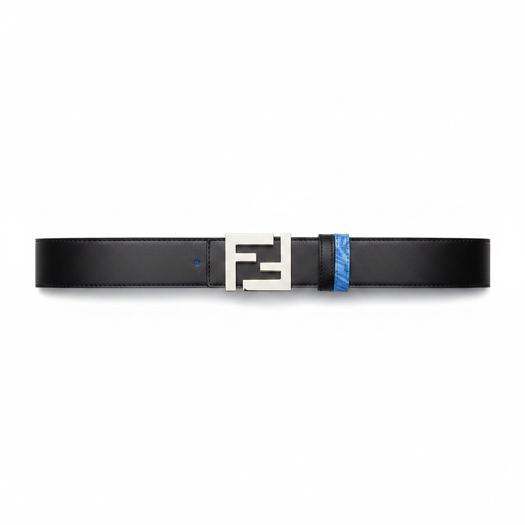 Fendi x Sarah Coleman Fisheye Logo Belt "Black-Blue"
