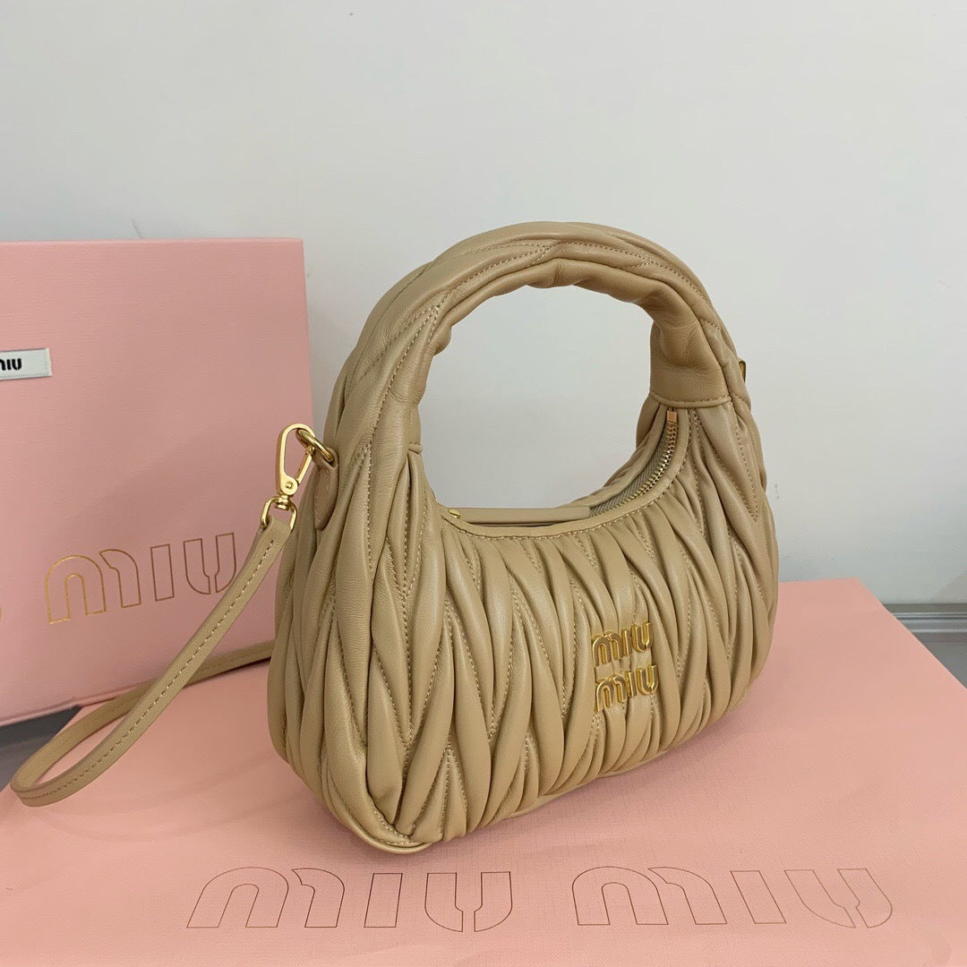 Miu Miu Wander Matelassé Nappa Leather Hobo Bag