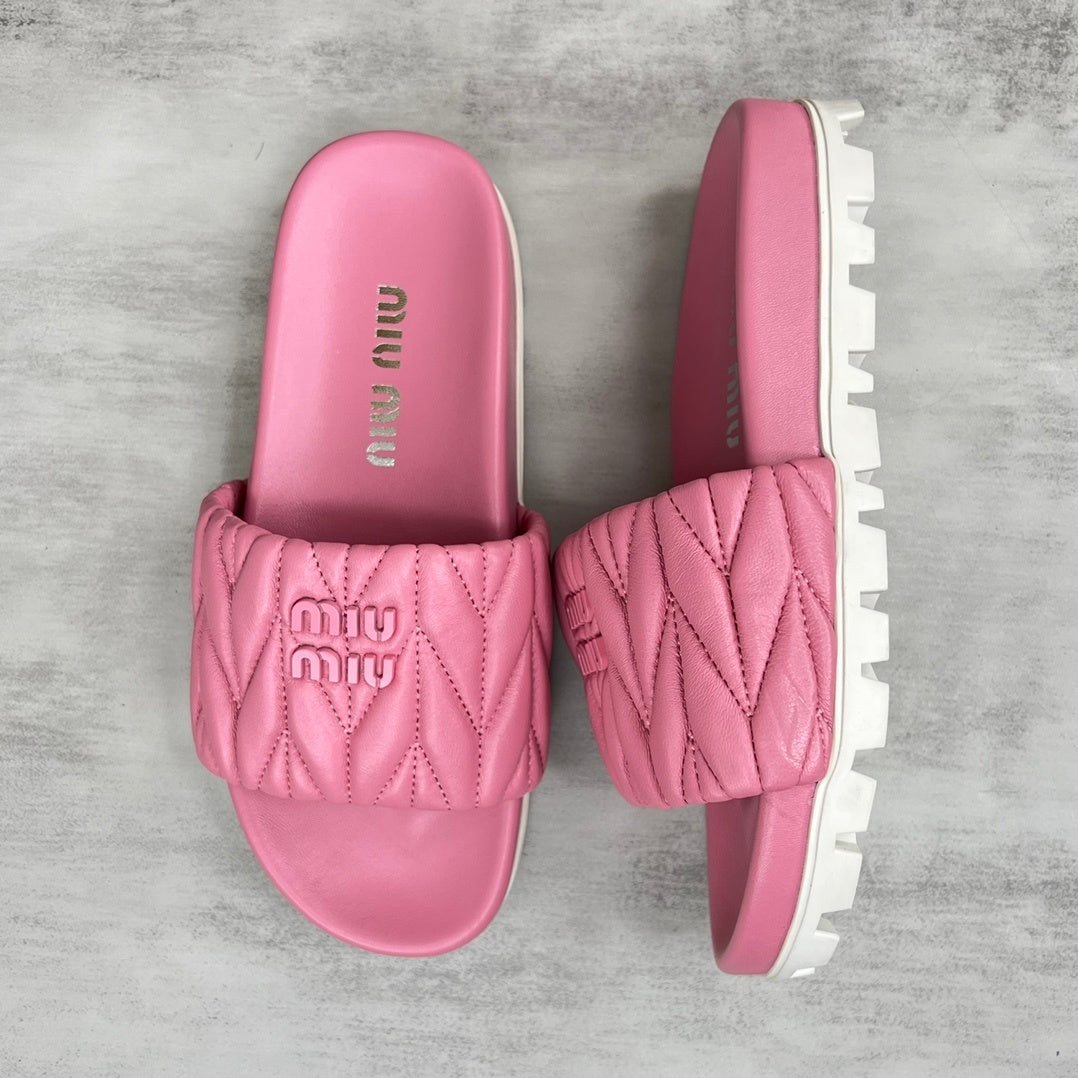 Miu Miu Slides "Pink-White"