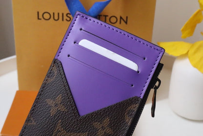 Louis Vuitton Coin Card Holder "Monogram Macassar Canvas"