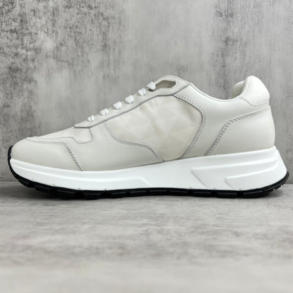 Prada Leather and Re-Nylon Sneakers "White"