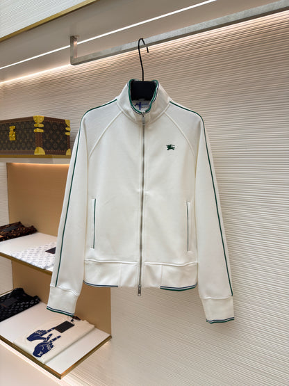 Burberry Nylon Cotton Tennis Jacket "Chalk White"