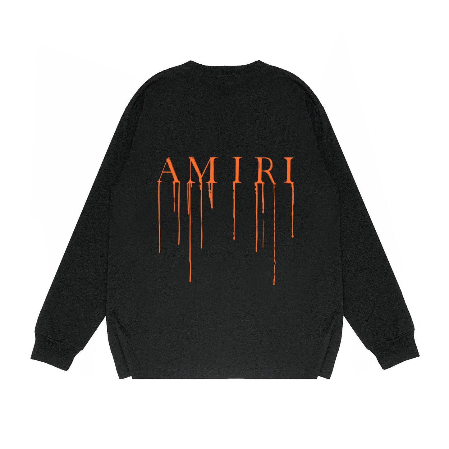 Amiri Paint Drip AM Logo Sweatshirt "Black-Orange"
