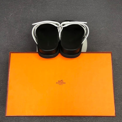 Hermes Chypre Sandals "White-Black"