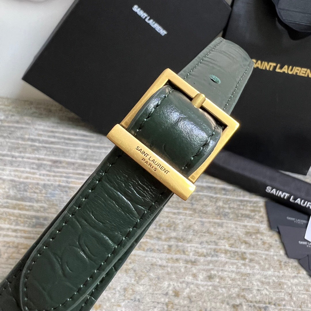 Saint Laurent Le 5 a 7 in Crocodile-Embossed Leather