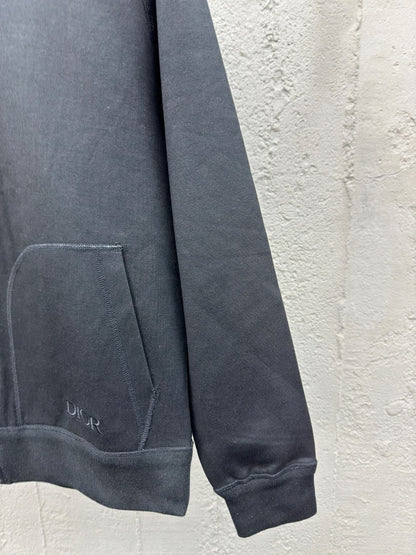 Dior Hooded Track Jacket "Black Cotton and Cashmere Knit"