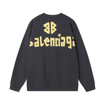 Balenciaga Double Front Sweater "Grey-Yellow"