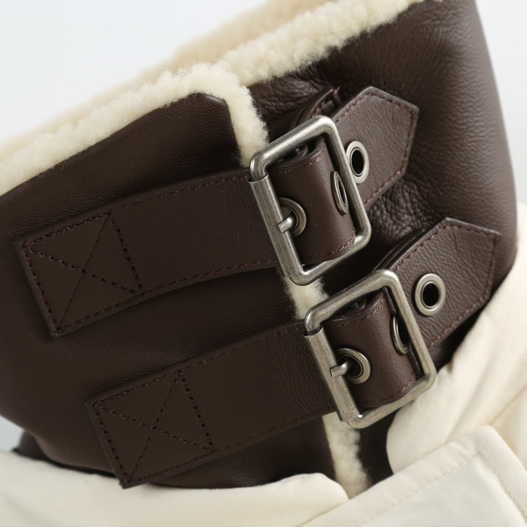 Loewe Shearling-Trimmed Down Jacket "White"