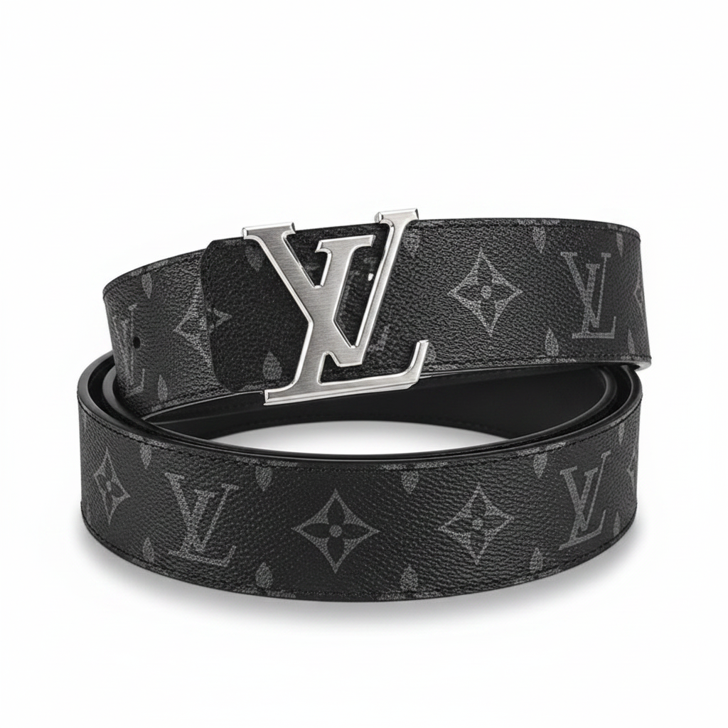 Louis Vuitton Initiales Leather Belt "Black-Silver"