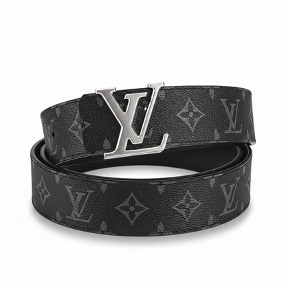 Louis Vuitton Initiales Leather Belt "Black-Silver"