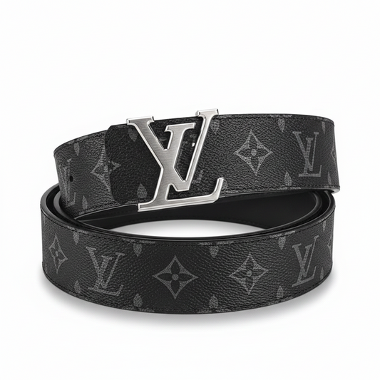 Louis Vuitton Initiales Leather Belt "Black-Silver"