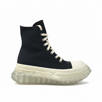 Rick Owens Abstract DRKSHDW High "Black-Beige Clear Sole"