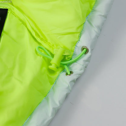 The North Face Nuptse Short Down Jacket "White-Neon Yellow"