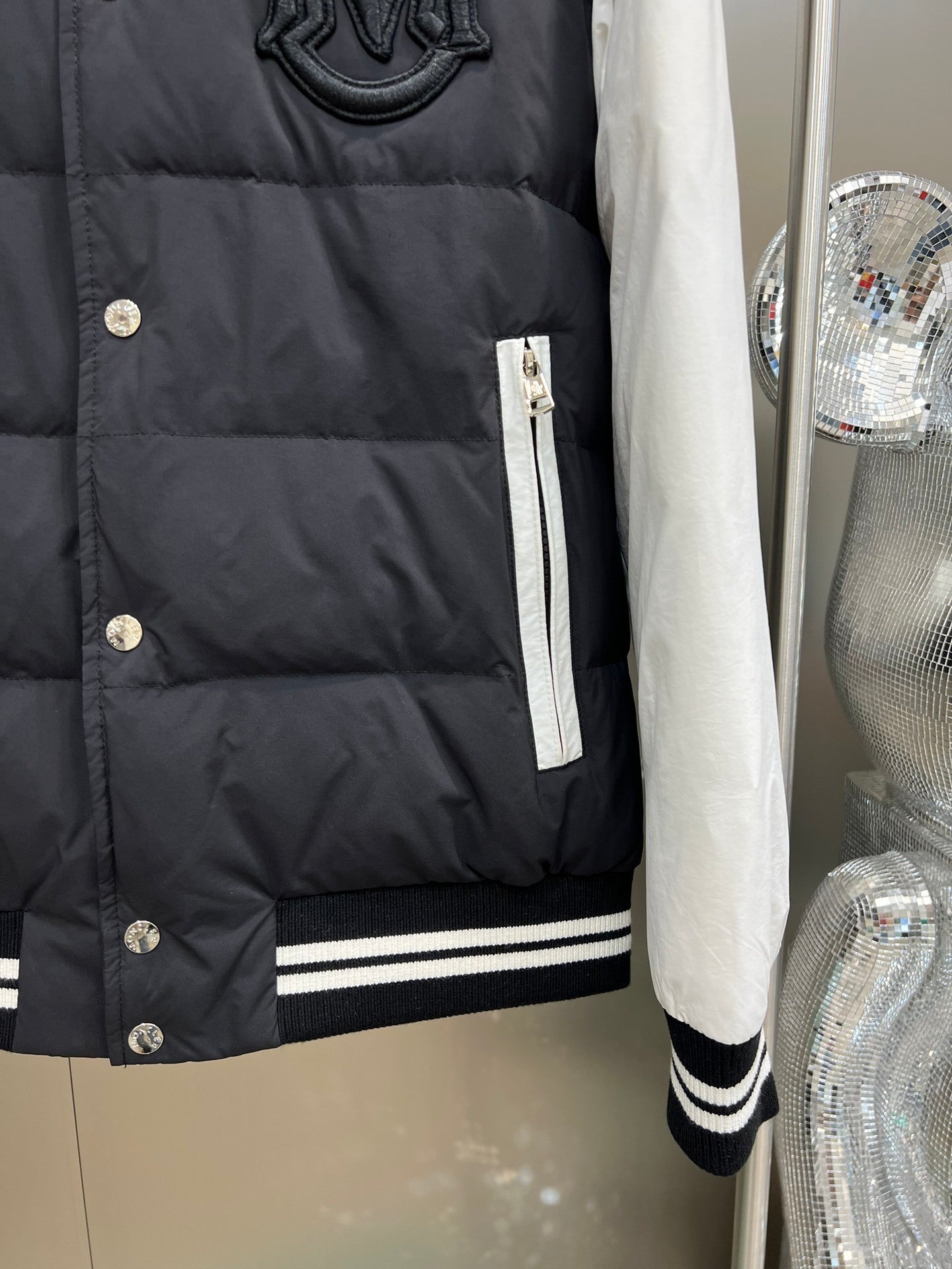 Moncler Bouchet Down Bomber Jacket "Black-White"