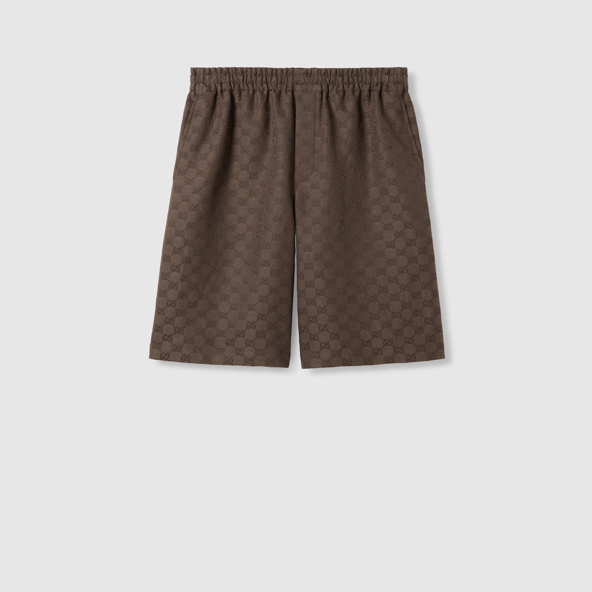 Gucci GG Canvas Linen Blend Shorts "Brown"