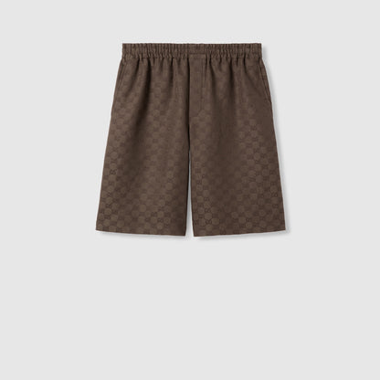 Gucci GG Canvas Linen Blend Shorts "Brown"