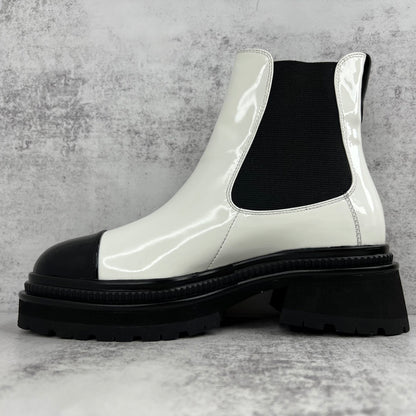 Chanel Chelsea Boots "White-Black"