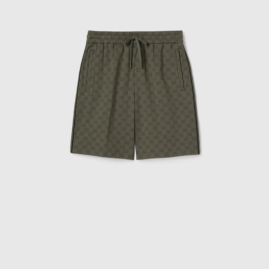 Gucci GG Jersey Jacquard Shorts "Forest Green"
