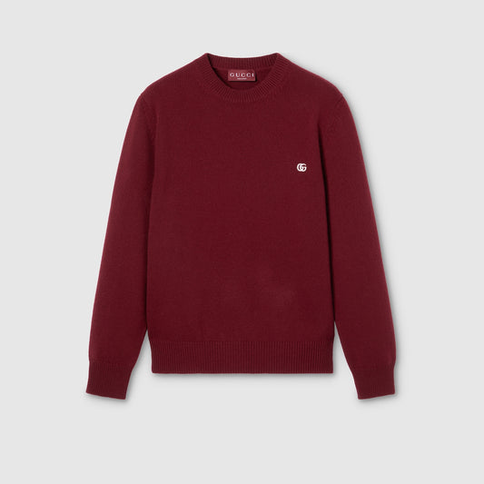 Gucci Wool Cashmere Sweater with Embroidery "Bordeaux"