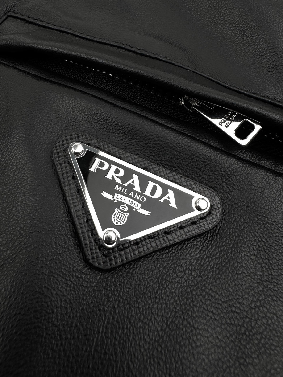 Prada Reversible Nappa Leather and Re-Nylon Jacket "Black"