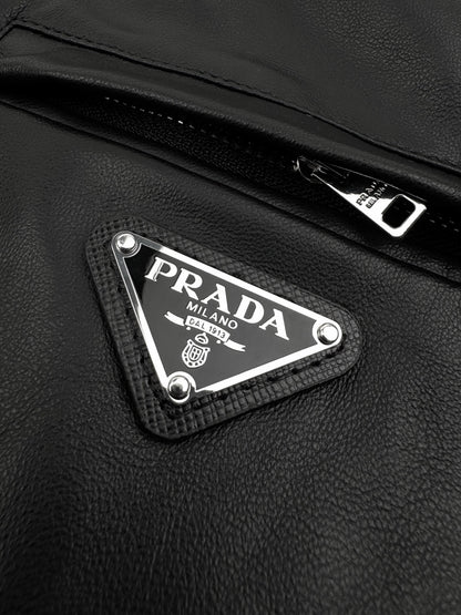 Prada Reversible Nappa Leather and Re-Nylon Jacket "Black"