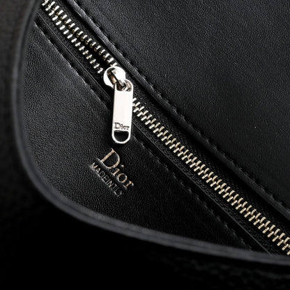 Dior Medium Dior Médaillon Flap Bag "Black Grained Calfskin"