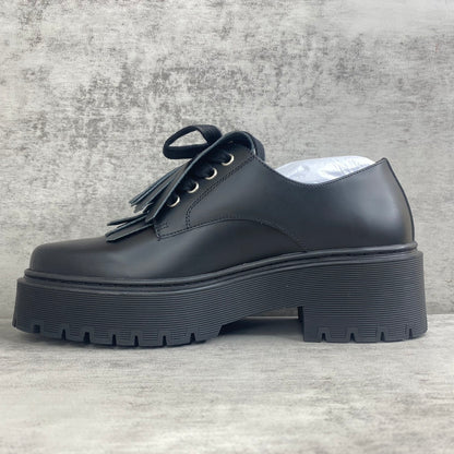 Hermes Leather Loafers Fringe "Black"