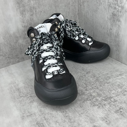Chanel Leather Snow Boots "Black"