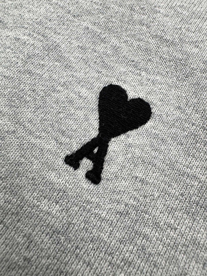Ami Paris Zip-Up Hoodie "Grey"