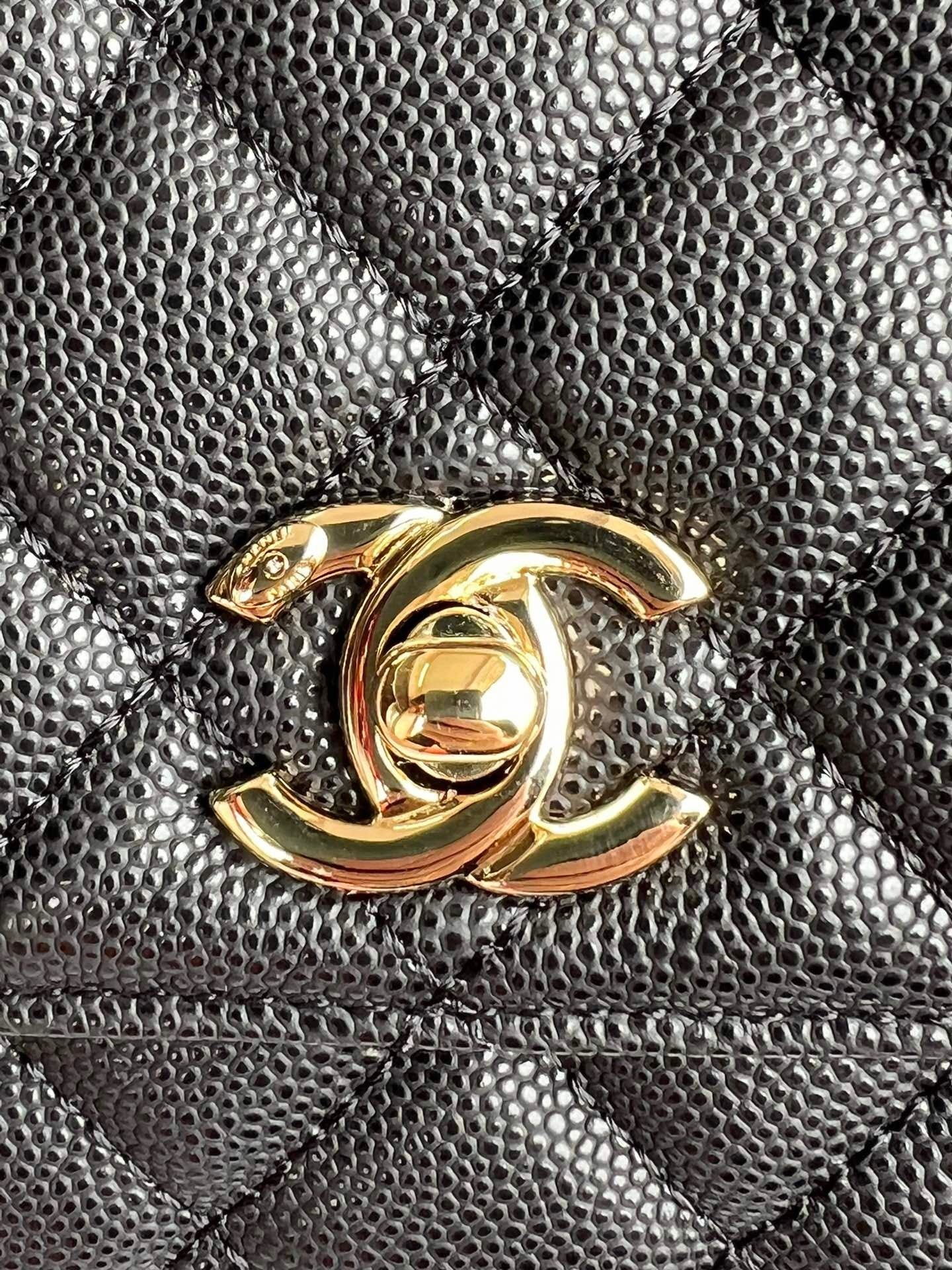 Chanel Cavier Leather Large Flap Bag With Top Handle