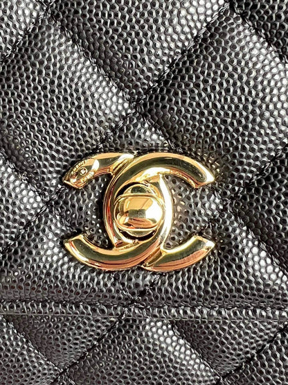 Chanel Cavier Leather Large Flap Bag With Top Handle