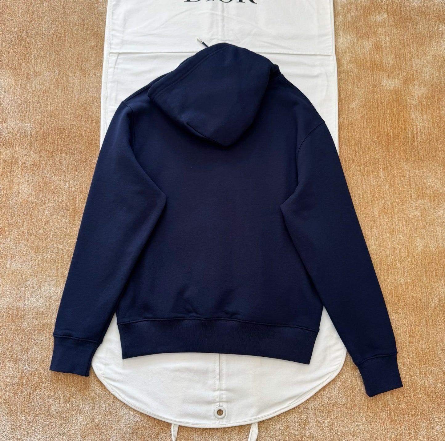 Dior Hooded Sweatshirt with Dior Embroidery "Blue Cotton Fleece"