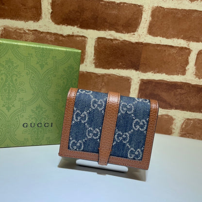 Gucci GG Denim Jackie Compact Wallet