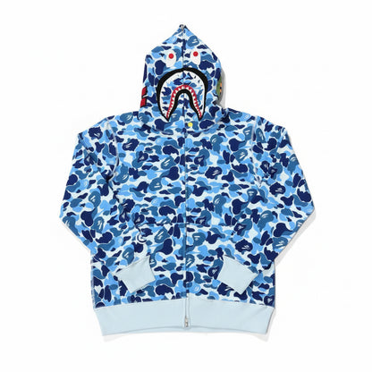 BAPE ABC Camo Shark Full Zip Hoodie "Blue"
