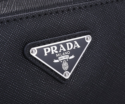 Prada Saffiano Leather Clutch "Black"